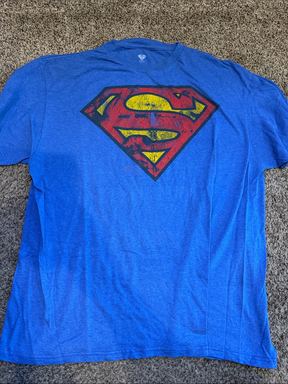 DC Comics Blue Tee with Red and Yellow Superman Shield